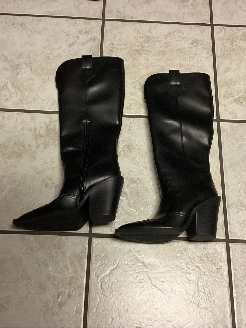 Abound Black Over-the-Knee Western Block Heel Boots